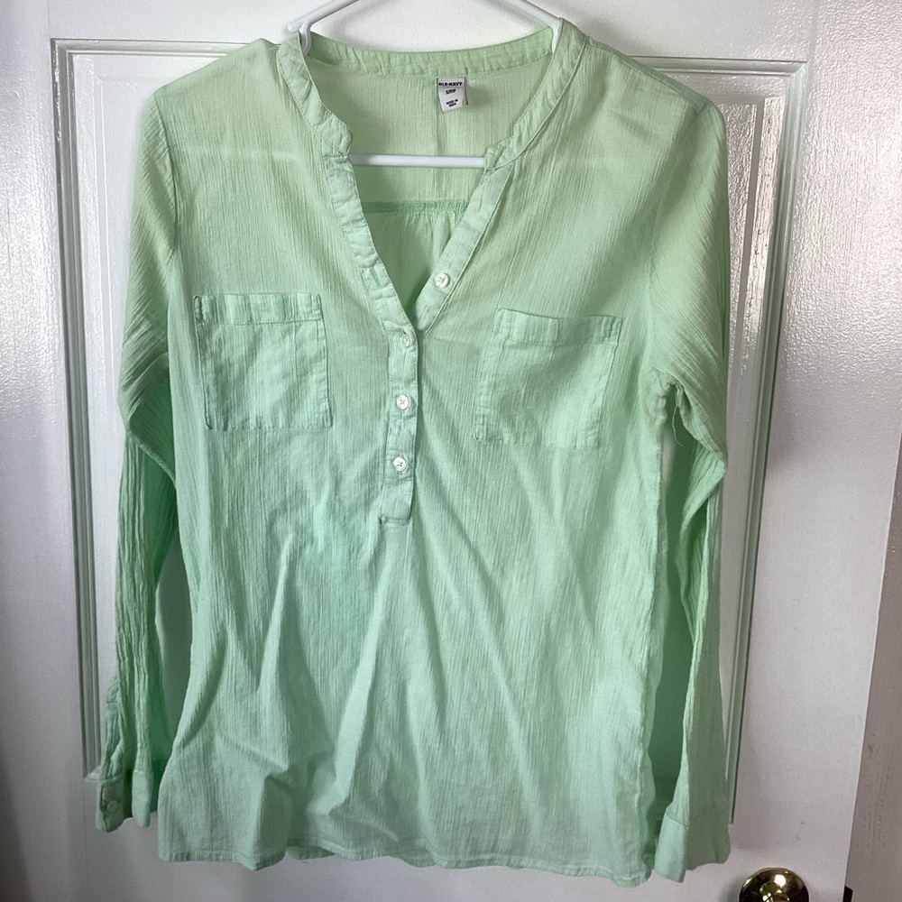 Old Navy green tunic long sleeve blouse- small